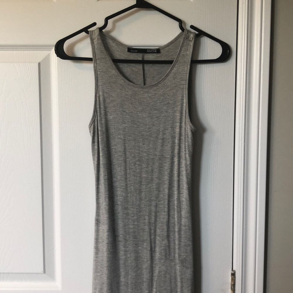 Long dress with crossed details in front